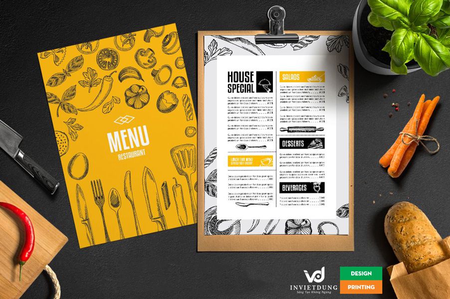 In menu giá rẻ và chuyên nghiệp tại Hà Nội