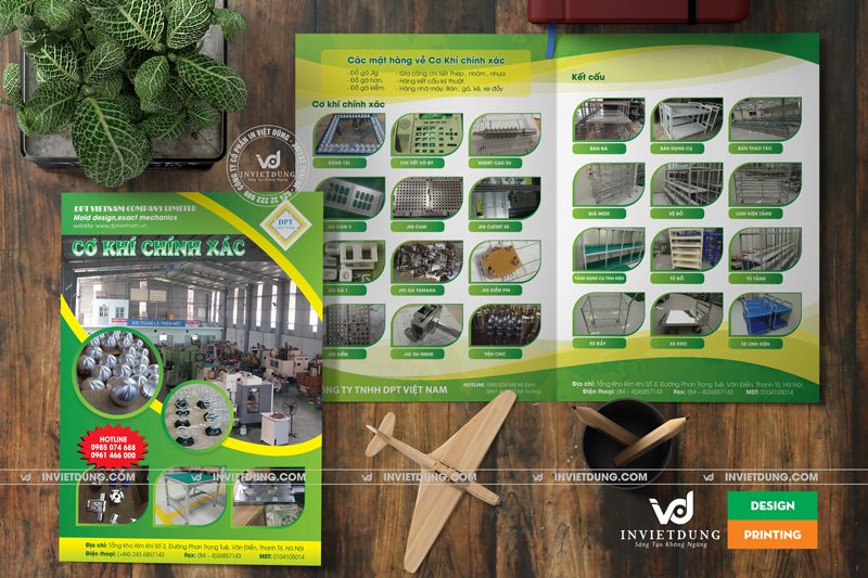 Mẫu tờ gấp quảng cáo sản phẩm công ty cơ khí chính xác