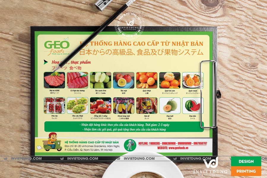 Tờ rơi quảng cáo thực phẩm cao cấp nhập khẩu