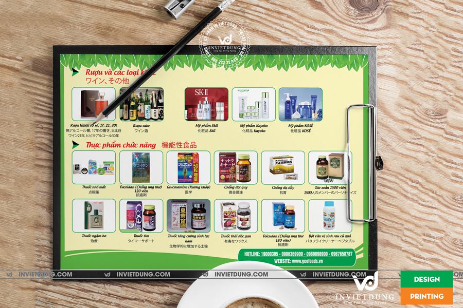 Tờ rơi quảng cáo thực phẩm cao cấp nhập khẩu
