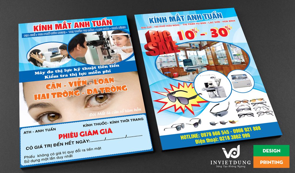mẫu tờ rơi quảng cáo cửa hàng kính mắt