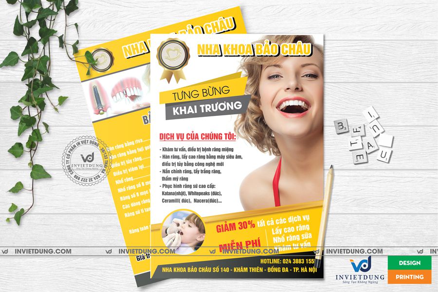 Mẫu tờ rơi nha khoa, phòng khám răng hàm mặt đẹp
