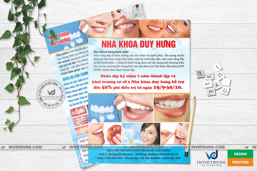 Mẫu tờ rơi nha khoa, phòng khám răng hàm mặt đẹp