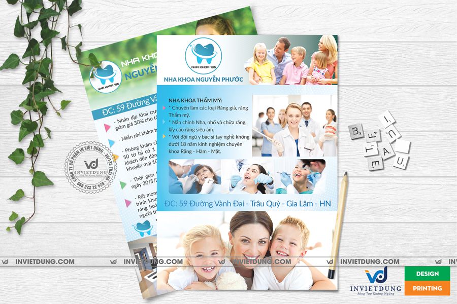 Mẫu tờ rơi nha khoa, phòng khám răng hàm mặt đẹp