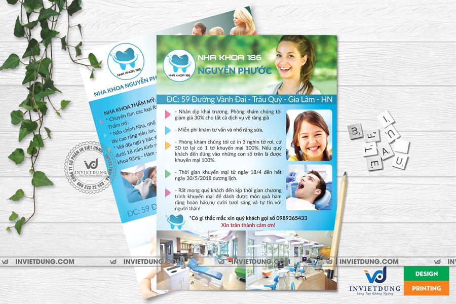 Mẫu tờ rơi nha khoa, phòng khám răng hàm mặt đẹp