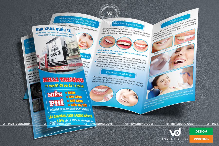 Mẫu tờ rơi nha khoa, phòng khám răng hàm mặt đẹp