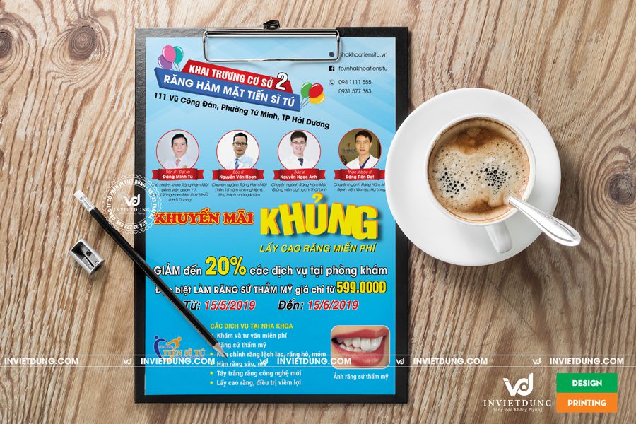 Mẫu tờ rơi nha khoa, phòng khám răng hàm mặt đẹp