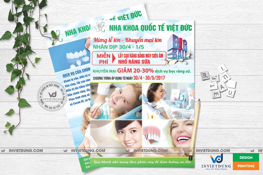 Mẫu tờ rơi nha khoa, phòng khám răng hàm mặt đẹp