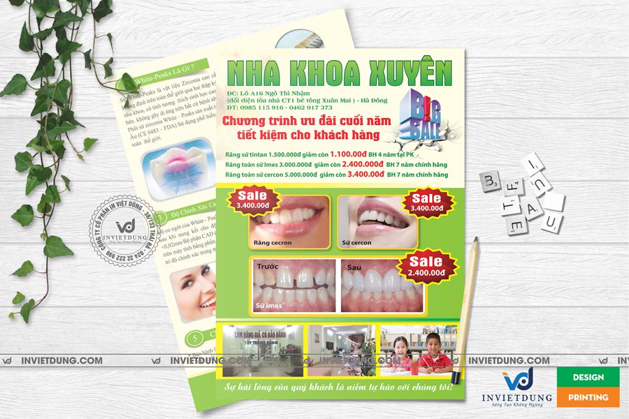 Mẫu tờ rơi nha khoa, phòng khám răng hàm mặt đẹp