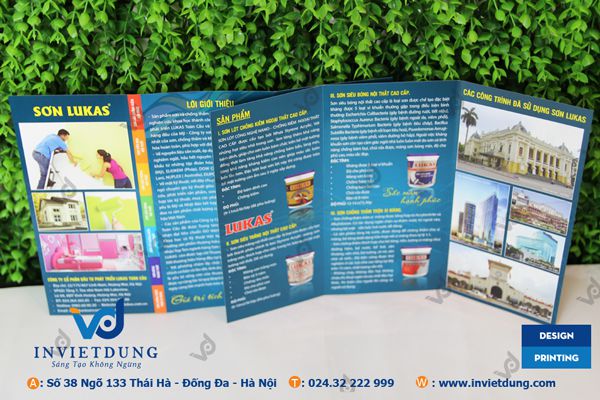 Mẫu tờ rơi A4 gấp 3 quảng cáo Sơn Lukas đẹp\