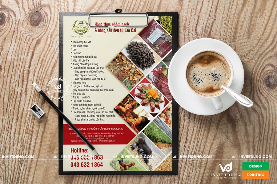 Tờ rơi quảng cáo nông sản sạch Lào Cai
