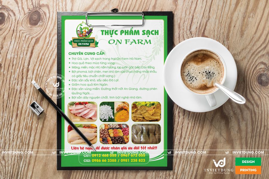 Thiết kế tờ rơi quảng cáo thực phẩm sạch