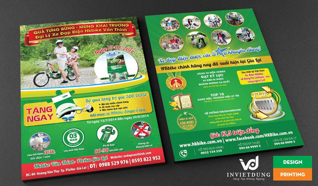 In flyer cho cửa hàng bán xe đạp điện