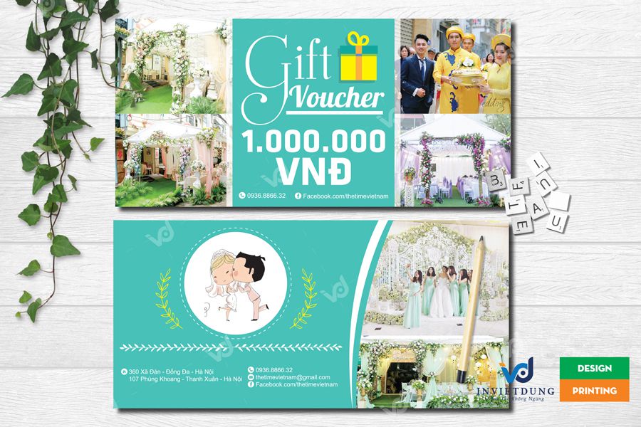 Mẫu voucher giảm giá nhà hàng tiệc cưới