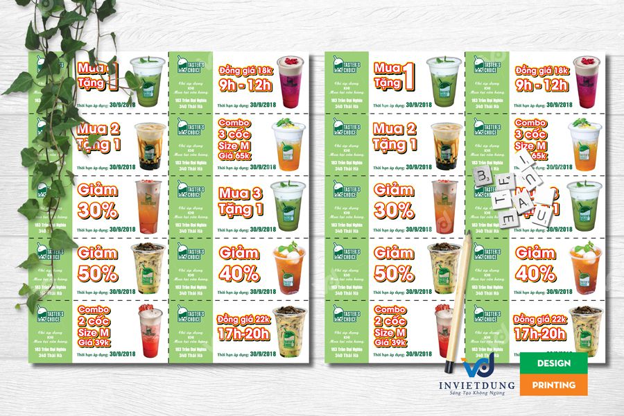 mẫu voucher giảm giá quán Trà sữa mẫu voucher giảm giá quán Trà sữa