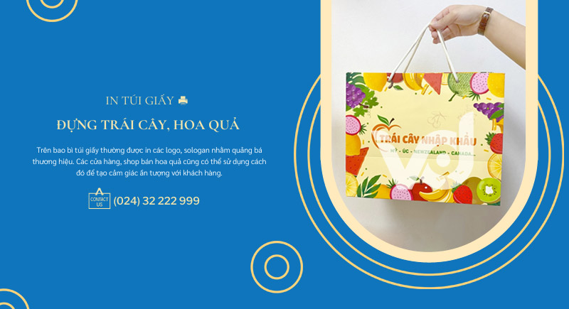 Xưởng in túi giấy đựng hoa quả, trái cây theo yêu cầu tại Hà Nội