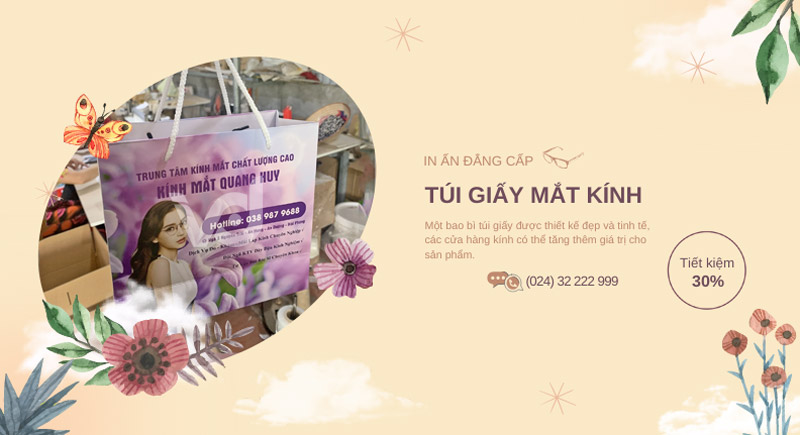 In Việt Dũng là xưởng in túi xách giấy đựng mắt kính đáp ứng nhu cầu in với mọi số lượng, dù là số lượng ít