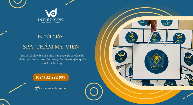 In Việt Dũng chuyên thiết kế và in ấn túi giấy viện thẩm mỹ, spa làm đẹp theo mọi yêu cầu của khách hàng