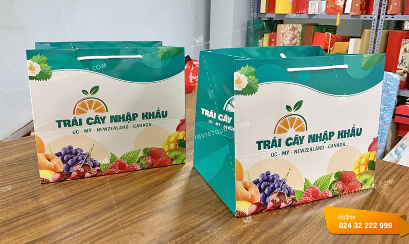 In túi đựng hoa quả, trái cây bằng giấy theo yêu cầu
