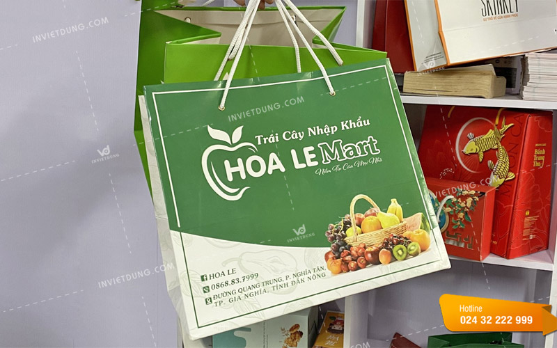 Mẫu túi đựng hoa quả, trái cây cho cửa hàng Hoa Le Mart