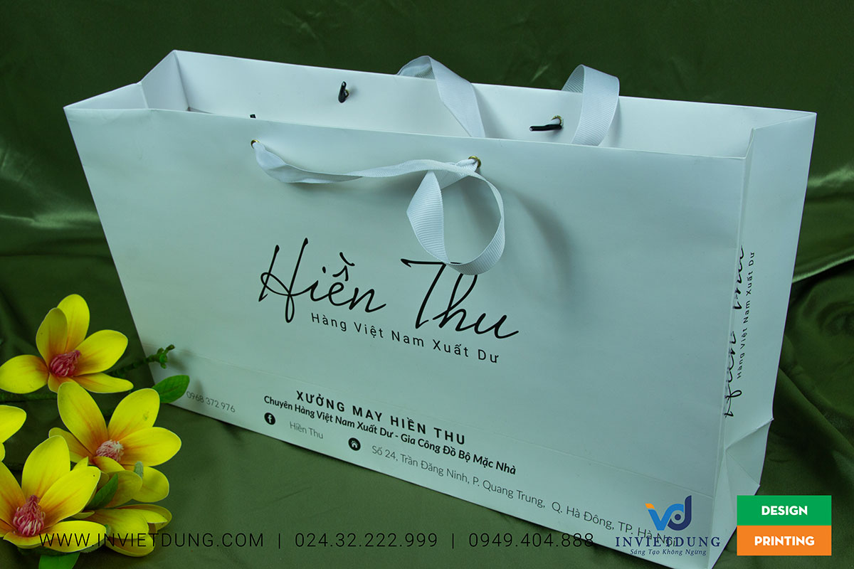 In túi giấy cho shop thời trang đẹp và sắc nét