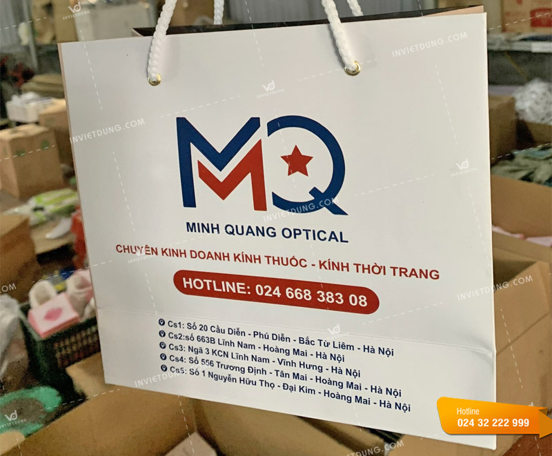 Mẫu túi giấy kính mắt Minh Quang Optical