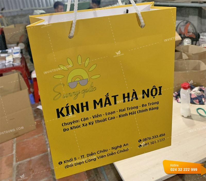 Mẫu bao bì túi xách giấy đựng kính mắt Hà Nội
