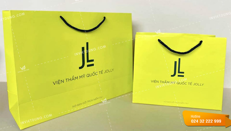 Mẫu túi xách bằng giấy Viện thẩm mỹ Quốc Tế Jolly