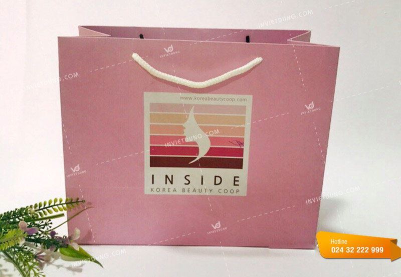 Mẫu bao bì túi giấy cửa hàng làm đẹp INSIDE BEAUTY