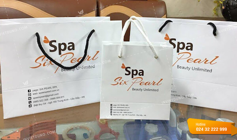 In túi giấy spa Six Pearl