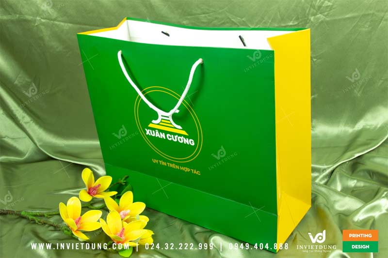 Mẫu túi giấy có in logo Cổ phần Hữu nghị Xuân Cương