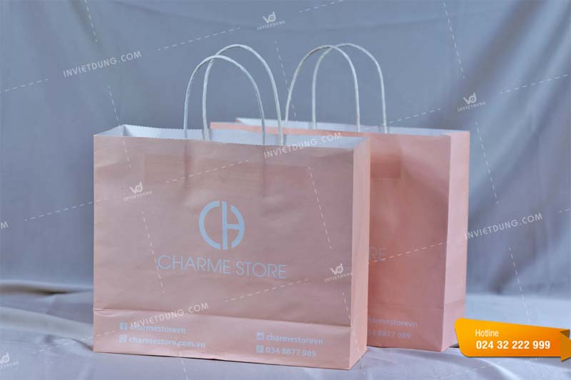 Mẫu túi giấy đựng quần áo thương hiệu Charma Store