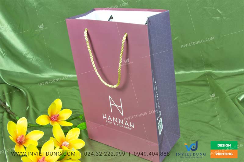 Mẫu túi giấy thời trang cho bé shop Hạnh An