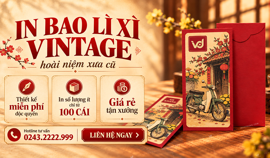 In bao lì xì vintage hoài niệm xưa