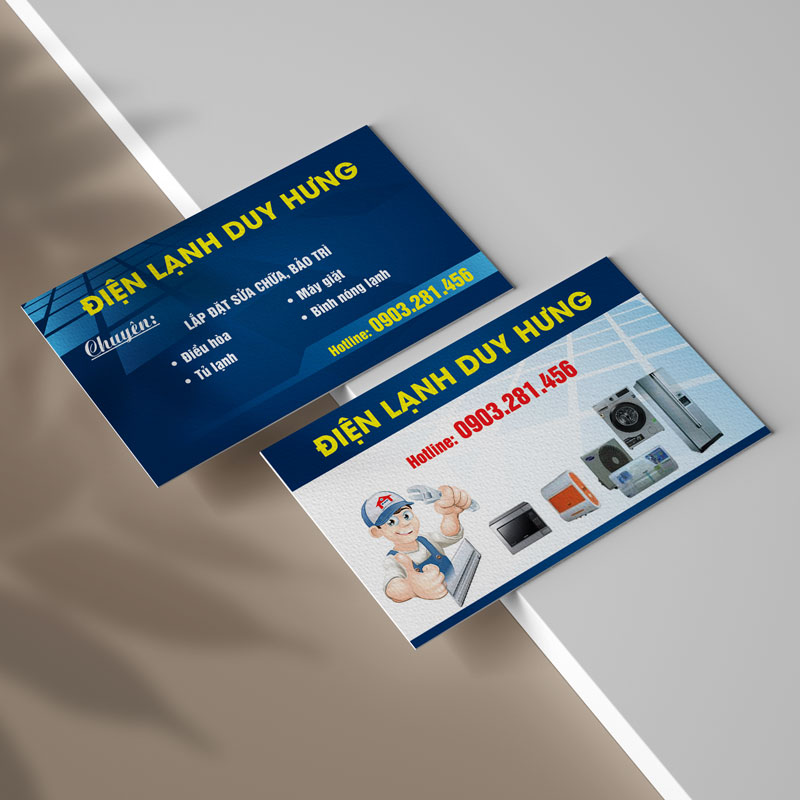 In card visit điện lạnh đẹp