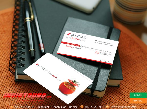Mẫu Card Visit Pizza, In Card Visit cửa hàng bánh Pizza