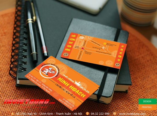 Mẫu Card visit nhà hàng gà tươi Mạnh Hoạch - Thái Nguyên