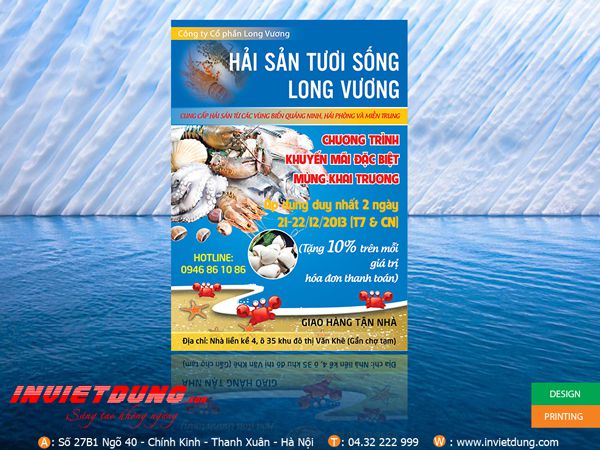 Mẫu tờ rơi hải sản - In tờ rơi nhà hàng hải sản
