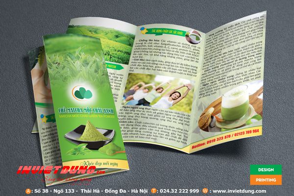 Mẫu tờ rơi Bột trà xanh Matcha - In tờ rơi trà xanh matcha