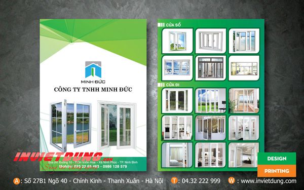 Mẫu tờ rơi Cửa kính Khung nhôm Minh Đức