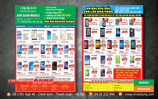Tờ rơi điện thoại, mẫu tờ rơi quảng cáo điện thoại đẹp