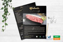 Mẫu tờ rơi nhà hàng thịt bò Ambrosia