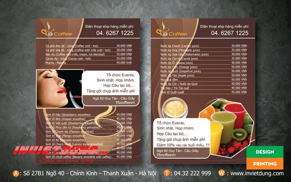 Tờ rơi cafe RUBY, mẫu tờ rơi quảng cáo quán cafe đẹp