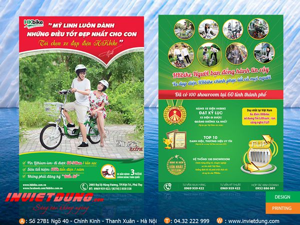 Tờ rơi xe đạp điện, Mẫu tờ rơi quảng cáo xe đạp điện đẹp